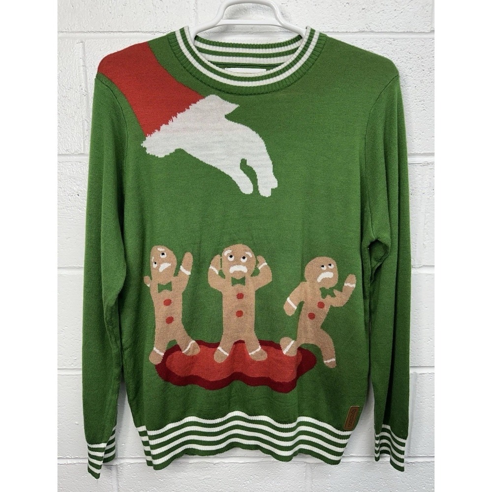 Tipsy Elves Gingerbread Nightmare Cookie Crewneck Ugly Christmas Sweater XL